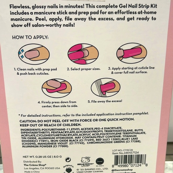 NWT/HELLO KITTY Bundle of Gel Nail strips & Sweet Sprinkles Lip Balm - Picture 9 of 11